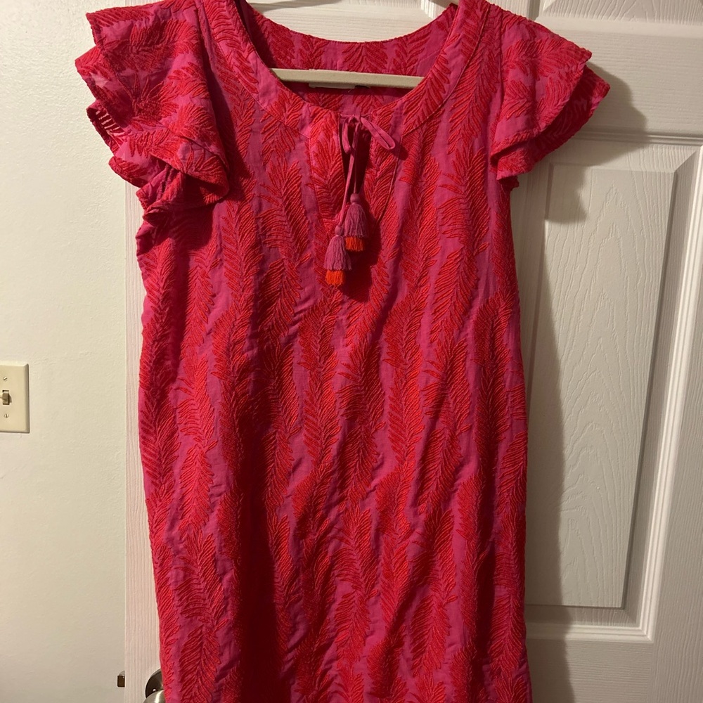 Vineyard Vines Pink Ruffle Sleeve Dress